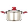 Stainless Steel Casserole with Glass Lid | Impact-Forged Bottom | Soft-Touch Handle | Dishwasher-Safe | 20 Cm