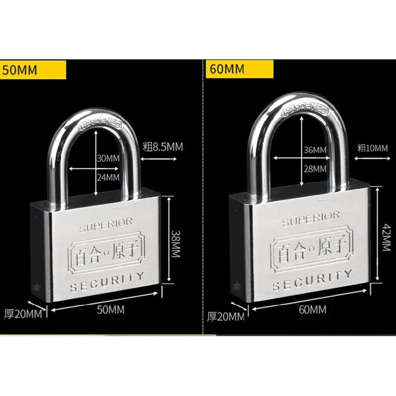 4Pcs Same Key Open All Full Copper Cylinder Padlock Household Waterproof Rust Anti-Theft Anti-Mite Dormitory Door Lock