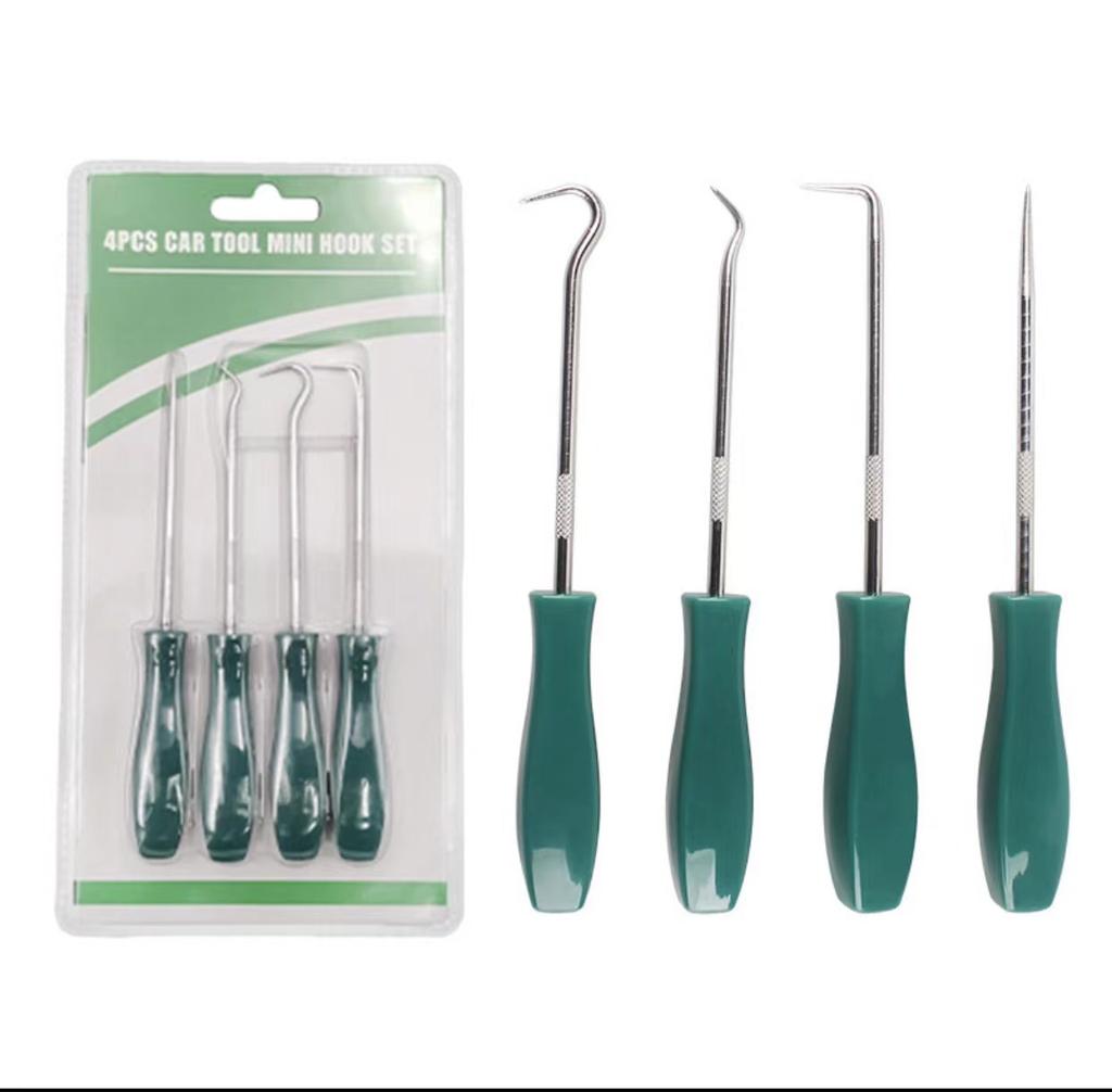 4 PCS Car Oil Seal Screwdriver Set O-ring Sealing Gasket Puller Remover Hook Tool Pickaxe Hook Tool Car Disassembly Tool Set