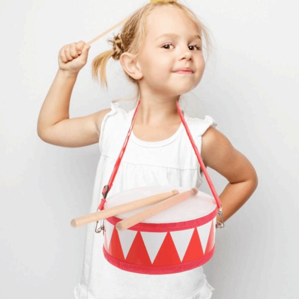 Double Sided Musical Instrument Toys Montessori Wood Kids Drum Toys  Children Preschool