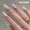 White Chrome Pearl Nail Powder Shimmer Glitter Wedding Bride Nail Design Aurora Rubbing Dust Mirror Effect Fairy Powder
