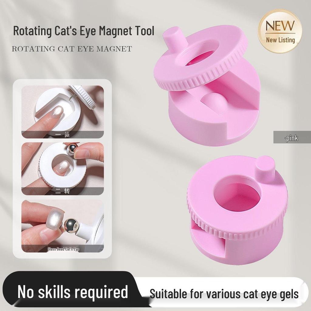 Double-Ended Multi-Functional Cat Eye Nail Art Magnet with Wide French Glass Beads