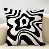 Luxury Sophisticated Black White Art Cushion Cover Natural Linen Organic Fabric Printing Breathable Perfect For Home Decor