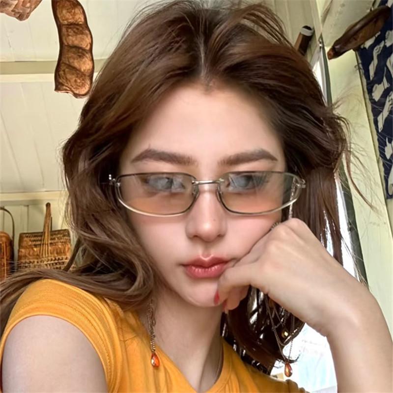 Retro Y2K Cat Eye Sunglasses - Silver Metallic, High-End European & American Style