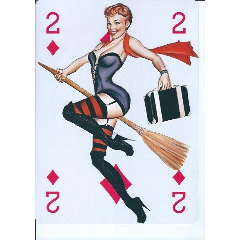 Custom Aluminum Tin Sign Art - Vintage Playing Cards and Women Wall Decor