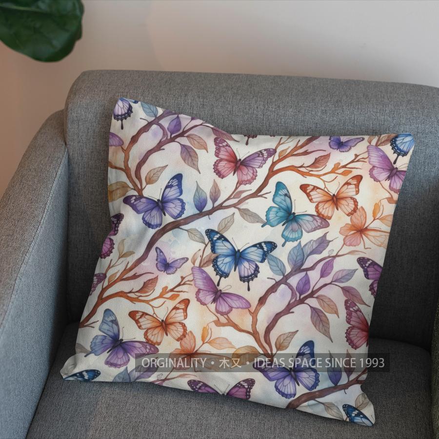 2D Colorful Beetle Pattern Throw Pillow Cover Pattern Cushion Cover Suitable For Sofa Bedroom Car Pillow Cover