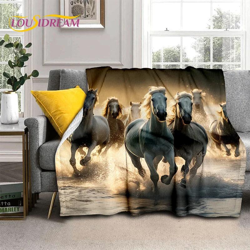 Horse Pentium Gallant Steed 3D Animal Blanket,Soft Throw Blanket for Home Bedroom Bed Sofa Picnic Travel Office Cover Child Gift