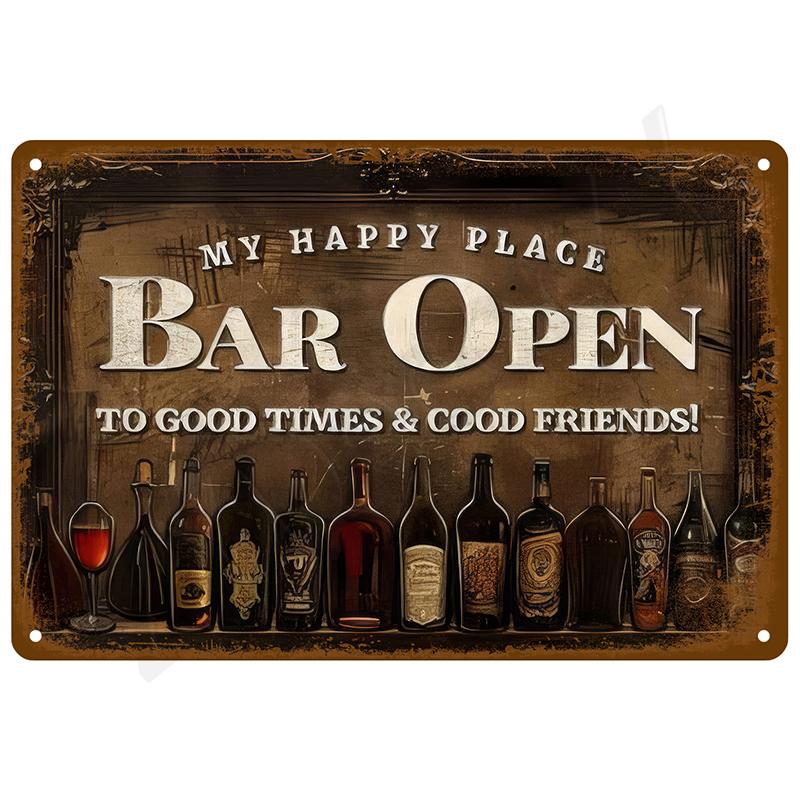 Vintage Metal Signs Plates Posters House Interior Bathroom Wall Art Mural Aesthetic Room Home Decor Decorations Retro Tin Sign