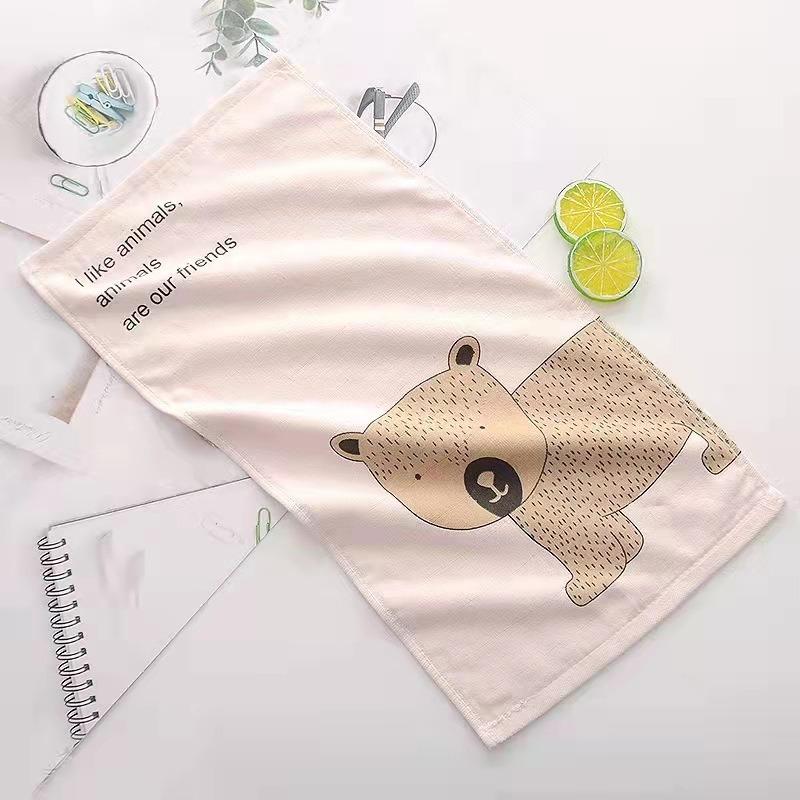 

1 шт. 25x50 см 100% хлопок прекрасный мультфильм животных ванная комната дети ребенок мочалка лицо полотенце для рук 25x50cm