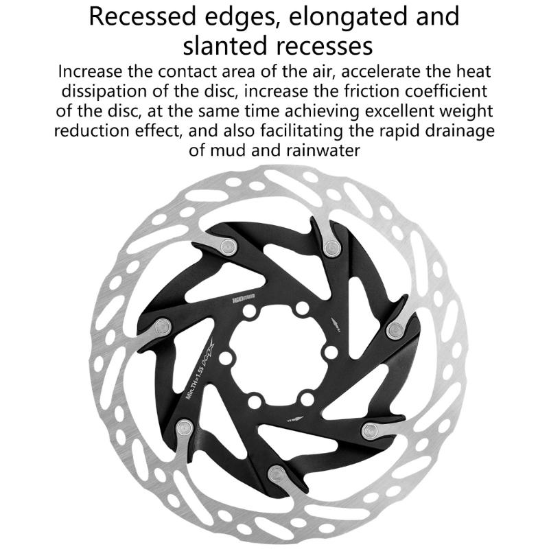 Center Lock Hydraulic Disc Brake Rotors 160mm Central Locking Bicycles Disc Brake Rotors for Road Bike Mountain Bike Rotors