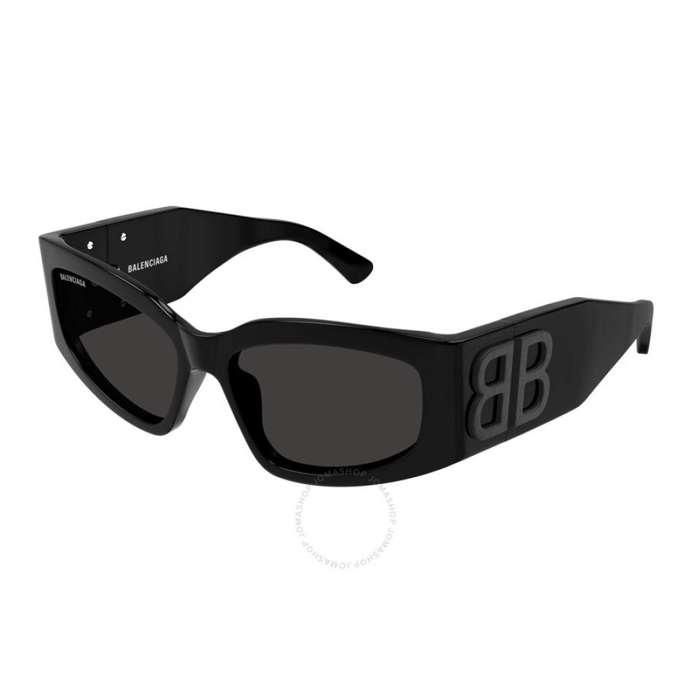 

Сірий прямокутний жіночий сонцезахисний окуляр Balenciaga Bb0321s 001 57