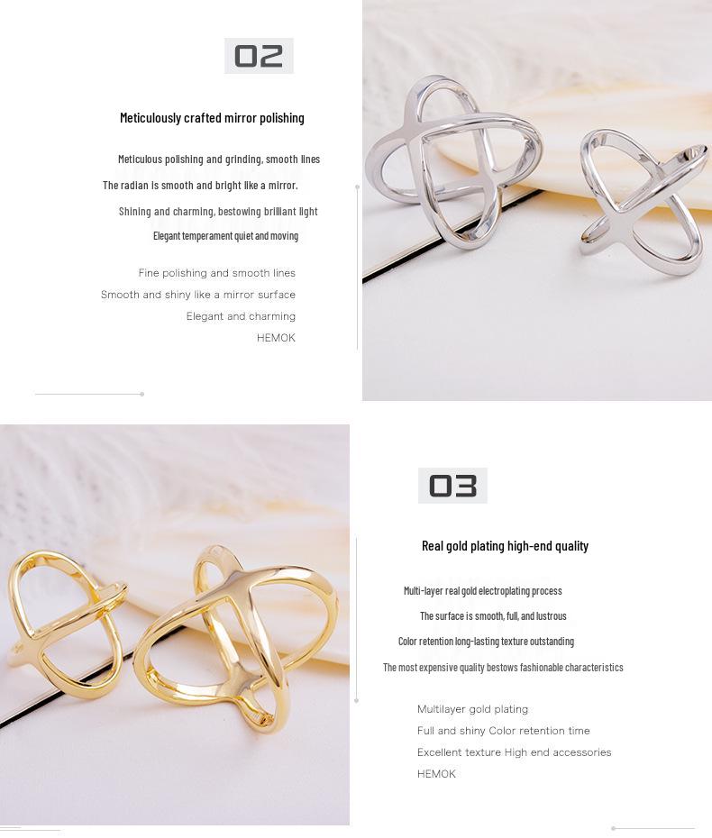 High-End Dual-Use Copper X-Shaped Silk Scarf Ring for Women