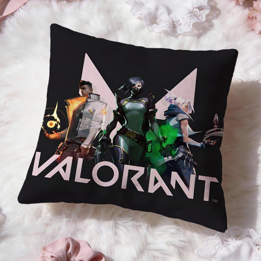 Game v-Valorants Cushion Cover Premium Comfort Reversible Pillow Cove -Two In One Design for Any Room & Car Interior