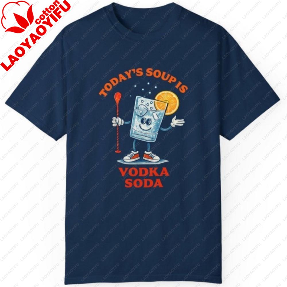 Vodka Soda Shirt Funny Cocktail Graphic Tee Retro Humor Harajuku Gothic Unisex Clothing Ropa De Mujer