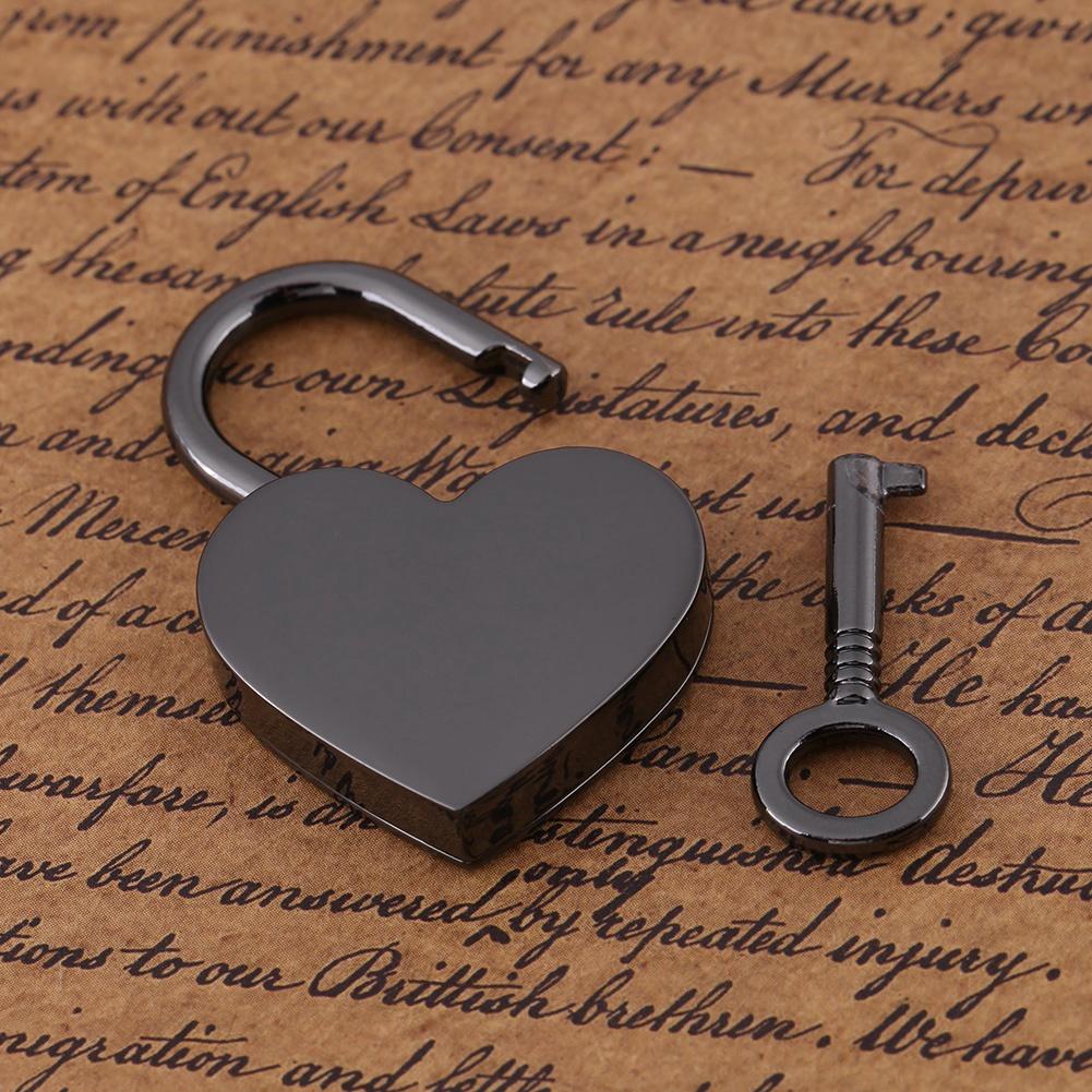 Small Love Heart Shape Padlock Tiny Luggage Bag Diary Lock Keys
