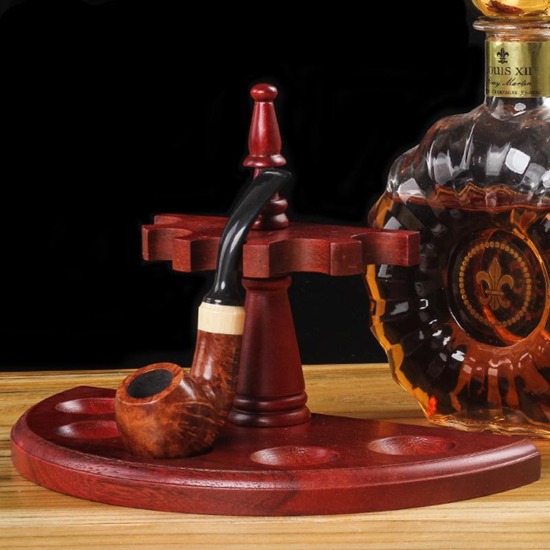 2/3/5 Pipes Wooden Pipe Stand Rack Smoking Tools Holder Straight Line Vertical Romanesque Style More Styles 3 Colors Durable