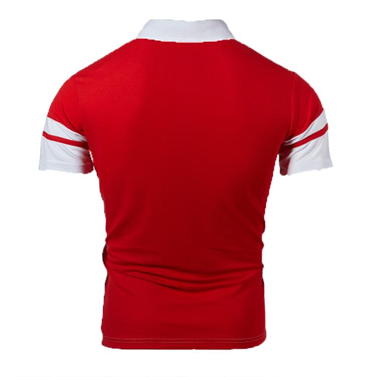 Large Size Men's Fashion Casual Summer Color Block Top Short Sleeve Polo Shirt Turn Down Collar T-shirt