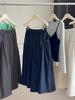2026 Women's Mid-Length A-Line Skirt – Elastic Waist with Pockets, Loose Fit for Spring/Autumn
