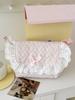 Cute Girls Quilted Cotton Crossbody Bag Outdoor Portable Student Ladies Storage Handbags Bow Lace Plaid Women Shoulder Bags