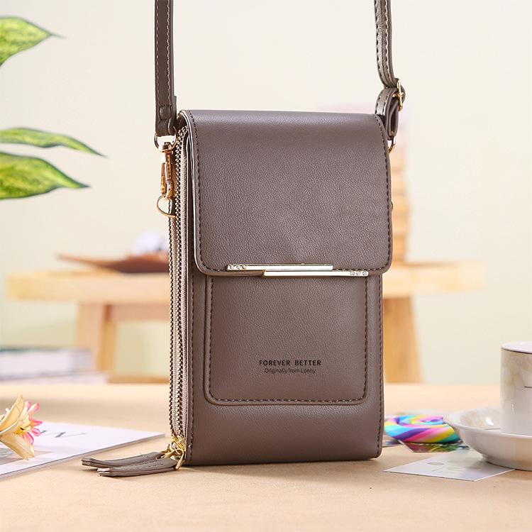 

Chic Women s Small Crossbody Touchscreen Phone Bag - Stylish, Compact, and Perfect for Keys and Change серый
