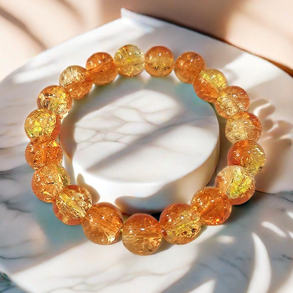 10mm Dopamine Jade Crushed Glass Bracelet: Women's Light Luxury Fidget Beaded Bracelet