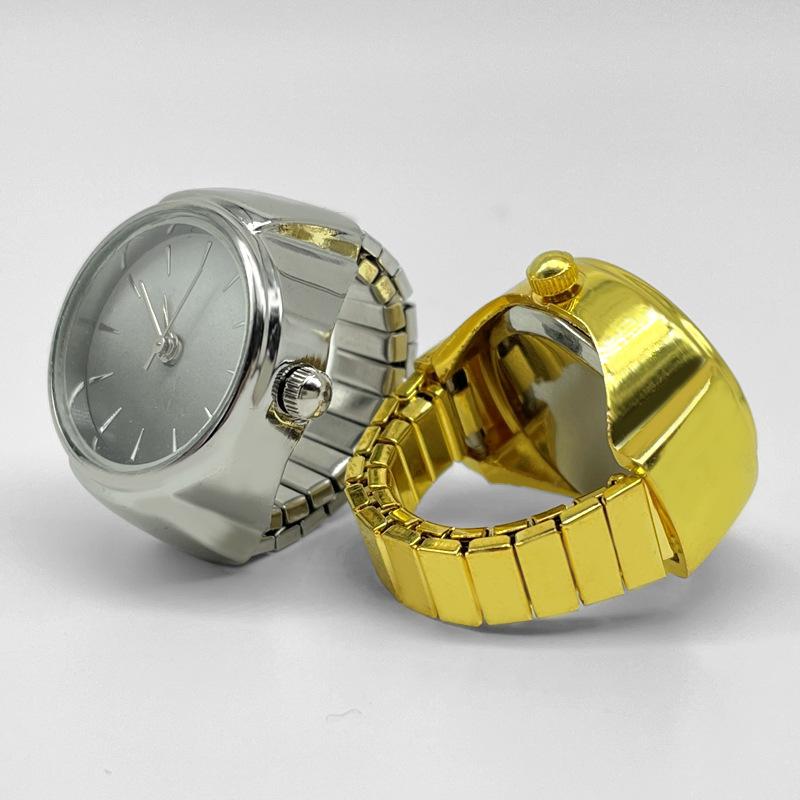 Anillos romanos de moda, reloj vintage, anillo de dedo, novedad, reloj de esfera redonda, anillos, joyería, regalo para mujeres y hombres, anillo de pareja
