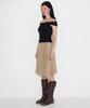 Cecese Bohemian Asymmetrical Cut Skirt Beige
