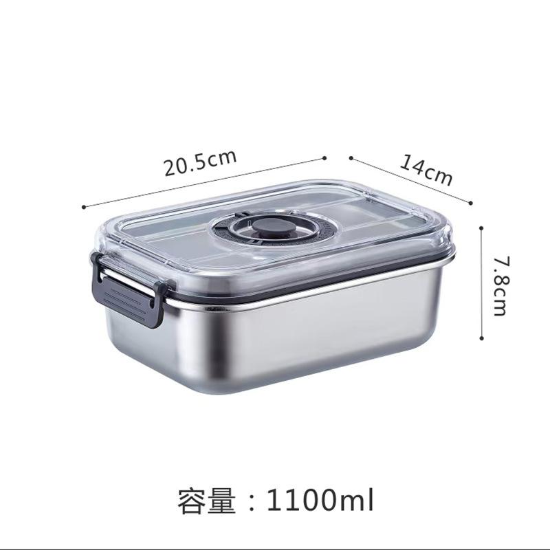 Stainless Steel Vacuum Container Food Grade Airtight Kitchen Storage Refrigerator Safe Vegetable Fruit Box Essential