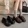 2026 New Spring College Style Women Chunky Loafers Shoes Fashion Shallow Slip On Shoes Elegant Soft Sole Dress Leather Shoes
