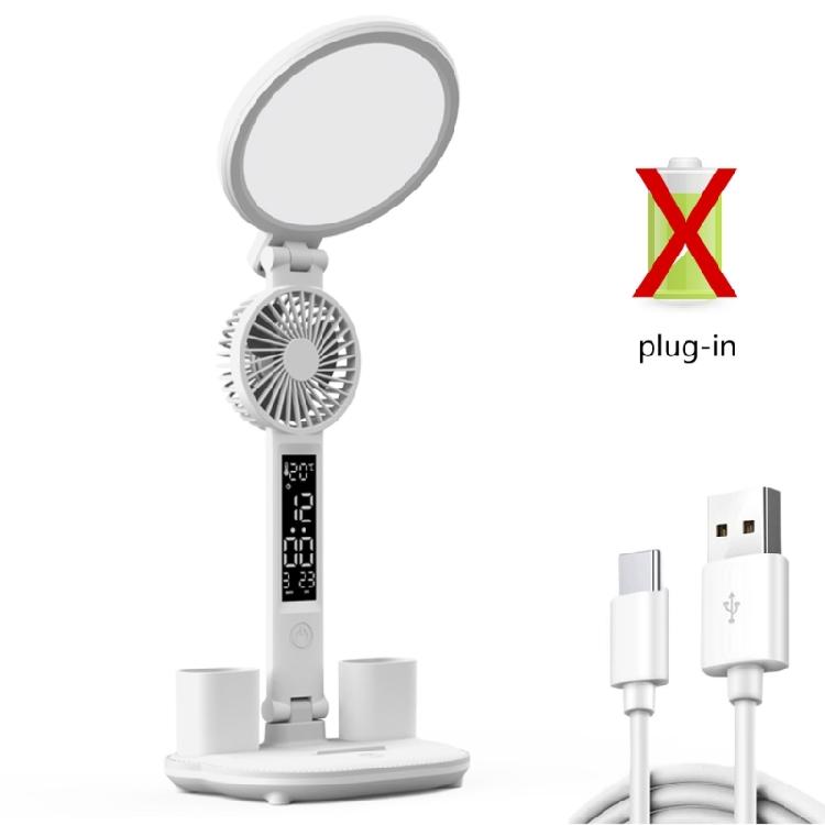 LED Ambient Light Lamp For Desk, 3200mAh Rechargeable Battery/USB Charging Table Lamp Fan for Study, Desk Reading Lamp