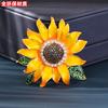 New Diamond-encrusted Sunflower Brooch High-end Sense Light Luxury Fashion Versatile High-end Pin Brooch Accessories