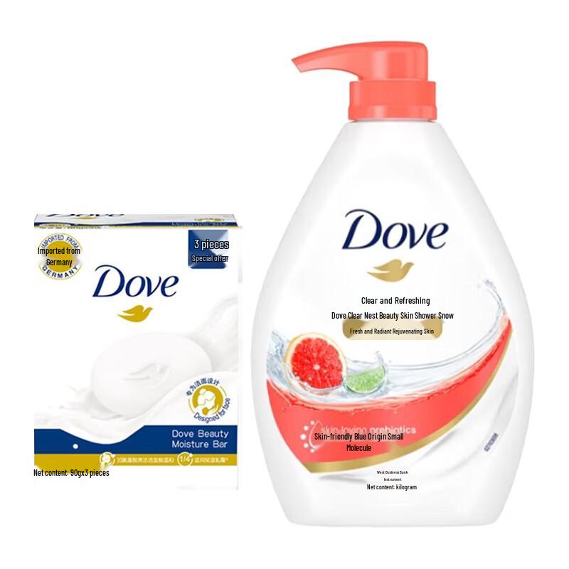 Dove OATS Refreshing Shower Gel & Cream Bar Soap Set