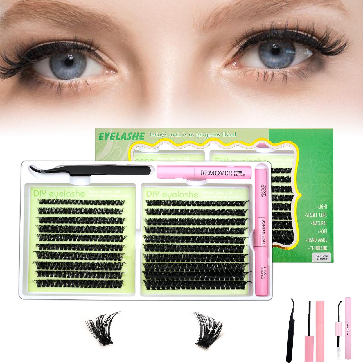 

DIY False Eyelash Set: Glue Remover, Tweezer & Individual Lashes (20 Rows)