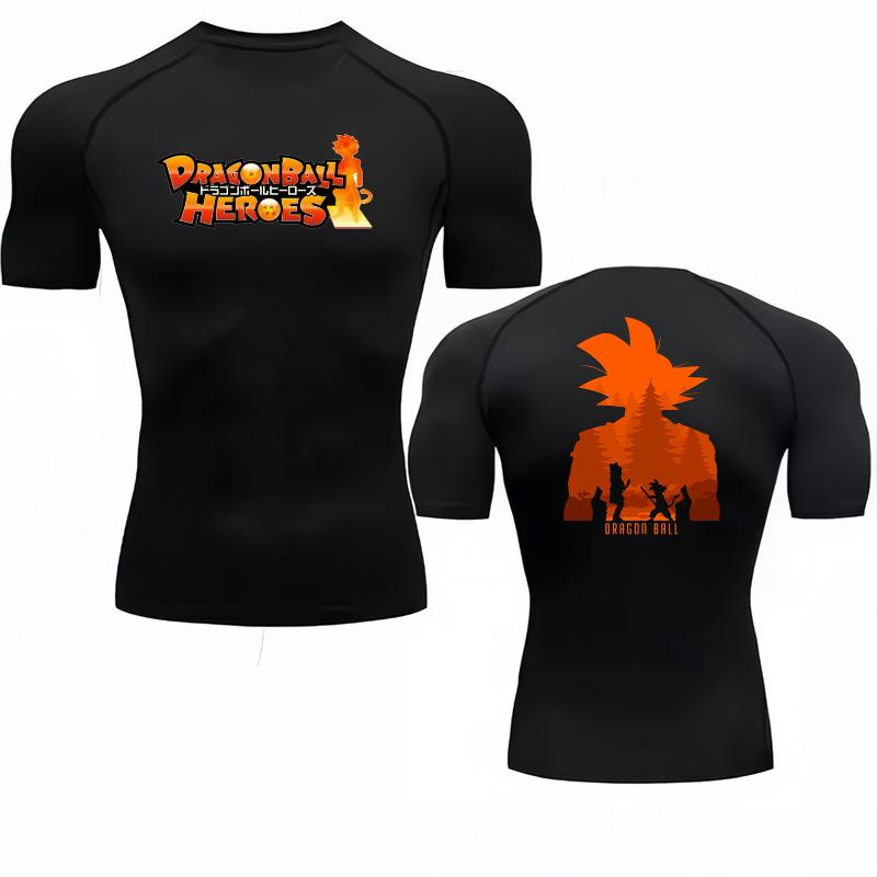 Bandai Dragon Ball Heroes Double-sided Print Compression T-shirt Men Anime Fitness Gym QuickDrySportswearBreathableStreetwearTop S