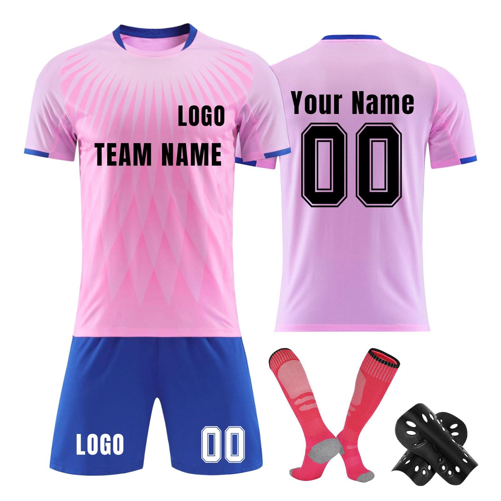 

Персоналізовані комплекти футболок для дівчаток із іменним номером Спеціальні футбольні майки для хлопчиків Тренувальний костюм M рожевий