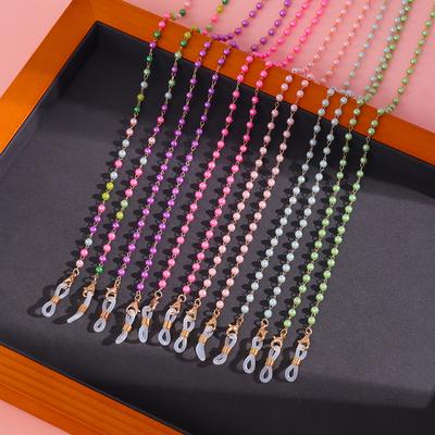 Yeni moda İnci gözlük zinciri asılı zincir popüler renkli İnci gözlük zinciri kaymaz maske zinciri.