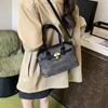 Niche Versatile Casual Hand Carry Denim Bucket Bag Women's New Retro Simple Shoulder Bag Messenger Bag