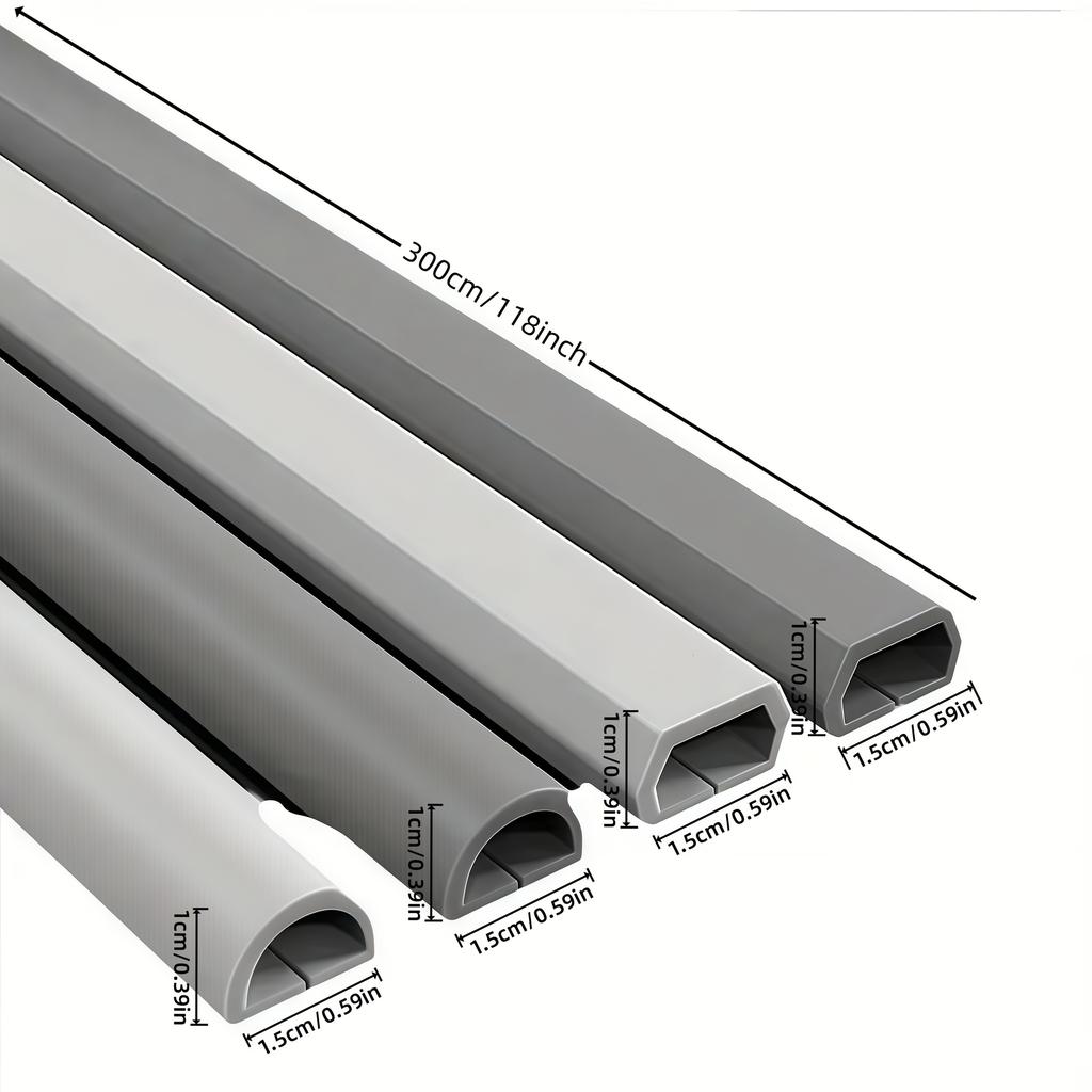1PC 3M Canaleta para Cable de Suelo Auto-adhesiva Anti-extrusión Curva Protector de Cableado de Extensión de Alimentación Organizador de Cables para Hogar y Exterior