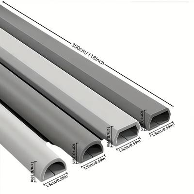 1PC 3M Canaleta para Cable de Suelo Auto-adhesiva Anti-extrusión Curva Protector de Cableado de Extensión de Alimentación Organizador de Cables para Hogar y Exterior
