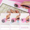 45mm Rotary Cutter Set Round Hob Craft Wheel Cutter Handle Roller with 5 Replacement Blades, Sewing Clip and Fabric Marker Pen