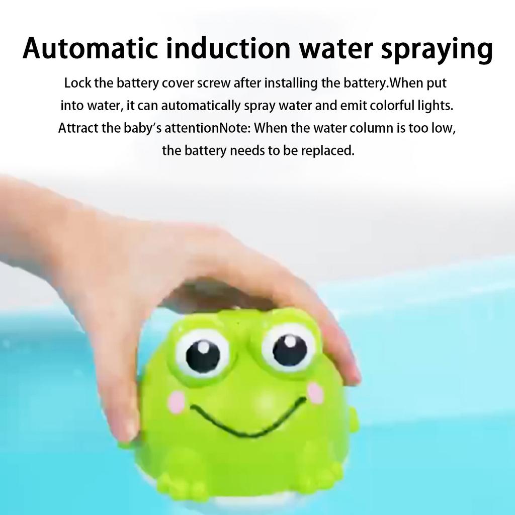 Frog Automatic Sprinkler Bath Toy with Light USB Rechargeable Spraying Water Toy for Kids