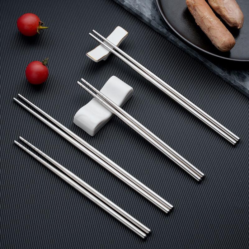 Non-slip Round Stainless Steel Chopsticks
