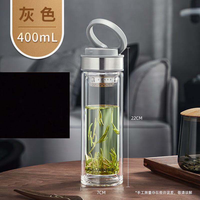 Fuguang Double-Layer Glass Water Bottle