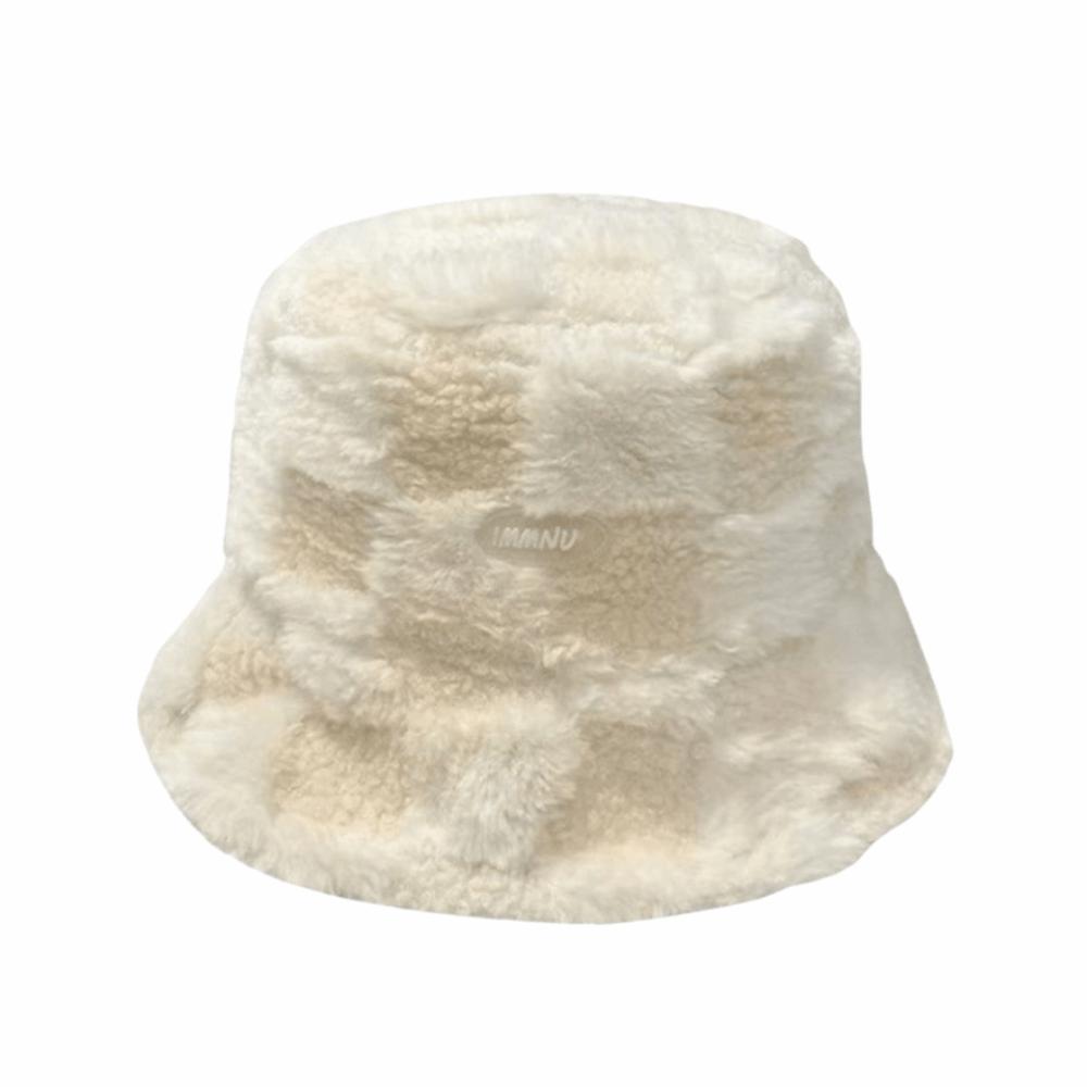 Adjustable Women Bucket Hat Faux Fur Lamb Wool Fisherman's Hat Plush Basin Cap  Outdoor Activities