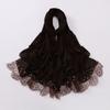 Eyelash Lace Chiffon Scarf With Beads For African Women