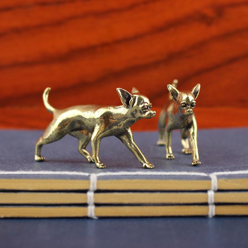 Animal Brass Ornaments Hairless Dog Puppy Entrance Coffee Table Decoration Decoration Hairless Dog Animal Desktop Ornaments