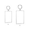 Rectangle Shapes Plastic Keychain Picture Frame Keyring with Split Rings