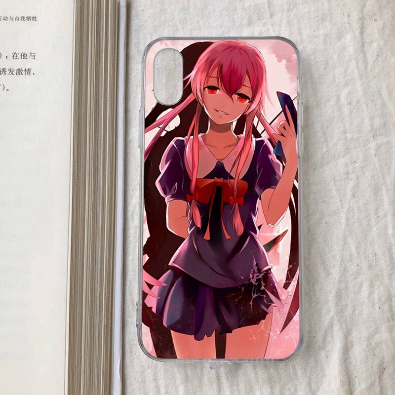Mirai Nikki Future Diary Gasai Yuno Phone Case For iPhone 13 14 Pro Max XS XR 12 11 Pro 13 Mini 6 7 8 Plus Clear Back Cover Capa