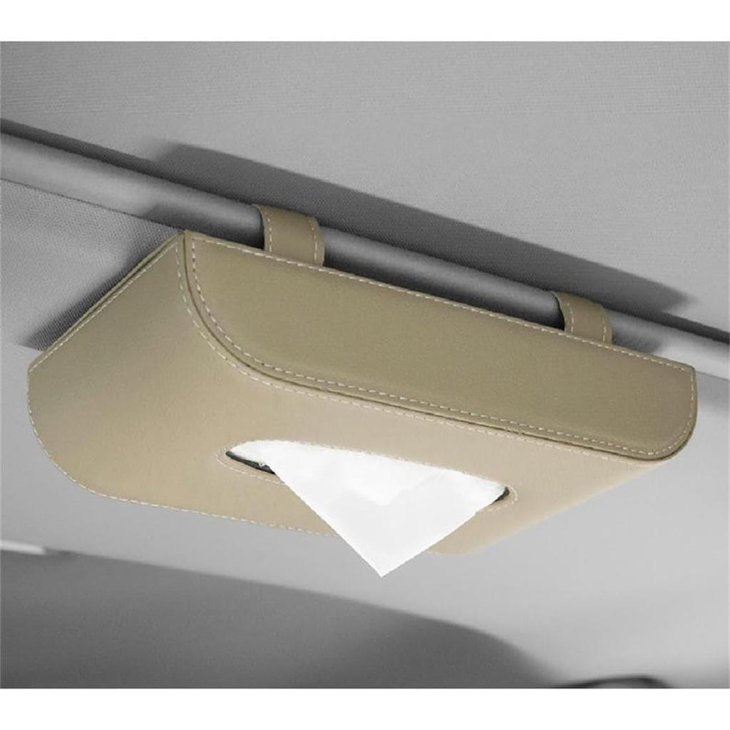 Stylish leather car tissue tissue convenient accessory for your sun tissue tissue holder cover, box, holder, car, visor, box, (beige)