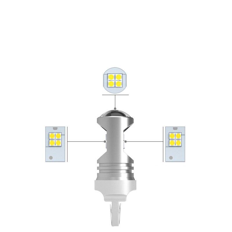 2pcs/lot T20 7440 3030 Canbus White LED Daytime Running Light For Mitsubishi Pajero 2007-2020